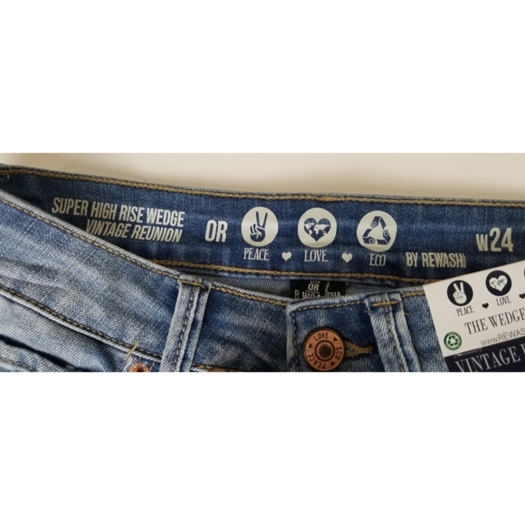 Rewash Super High Rise Jeans Shorts,  OR W24, NWT - Picture 5 of 10